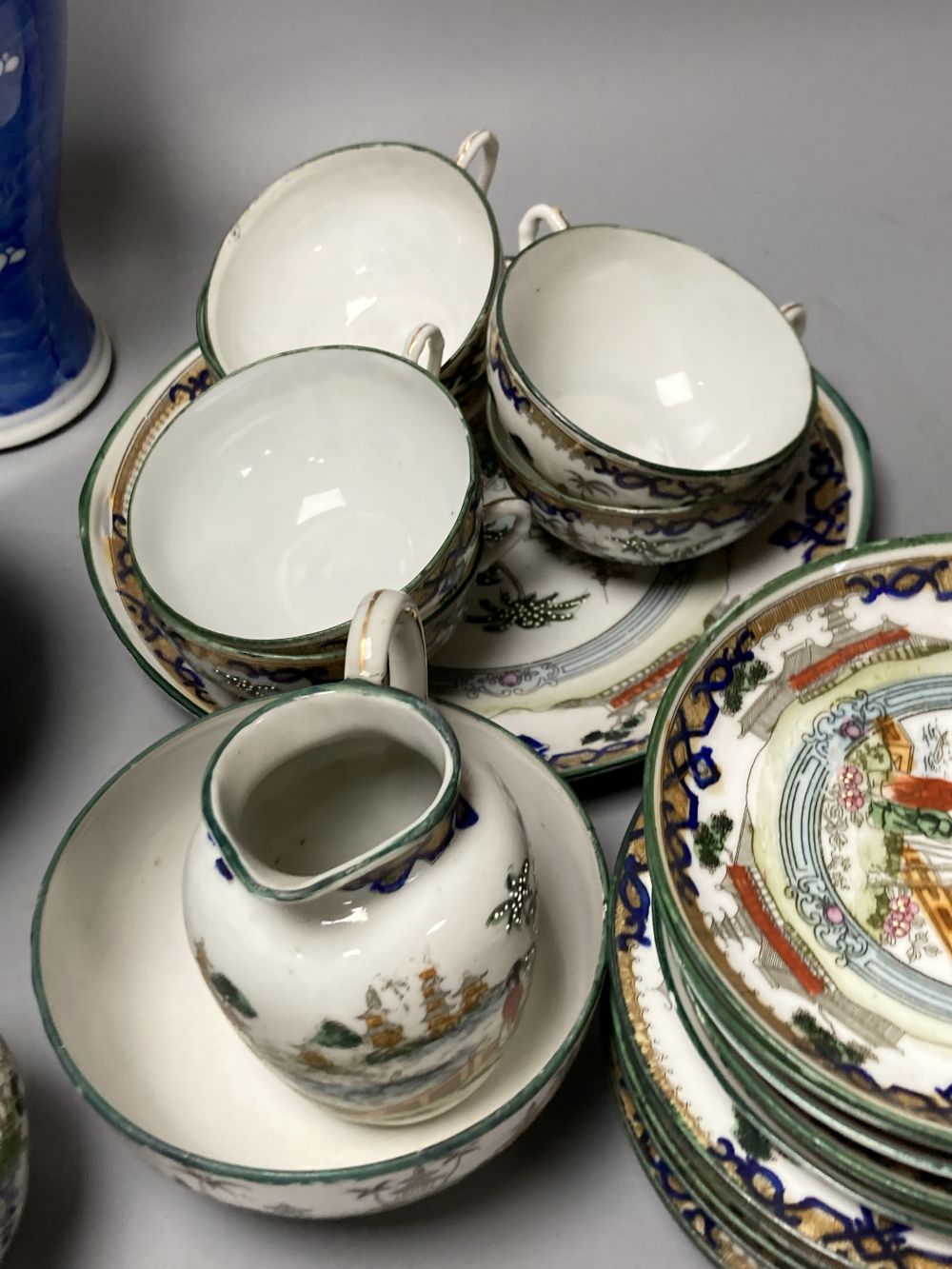 Two Chinese blue and white baluster jars and covers, a ginger jar, a bowl, etc., all early 20th century